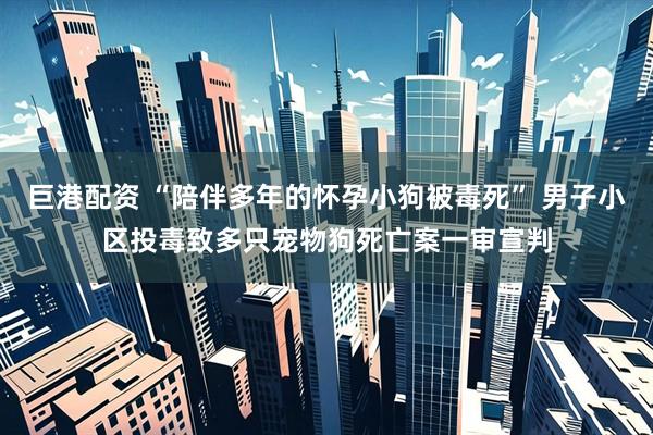 巨港配资 “陪伴多年的怀孕小狗被毒死” 男子小区投毒致多只宠物狗死亡案一审宣判